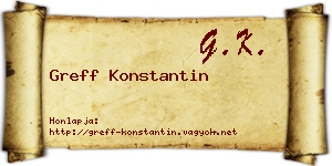 Greff Konstantin névjegykártya